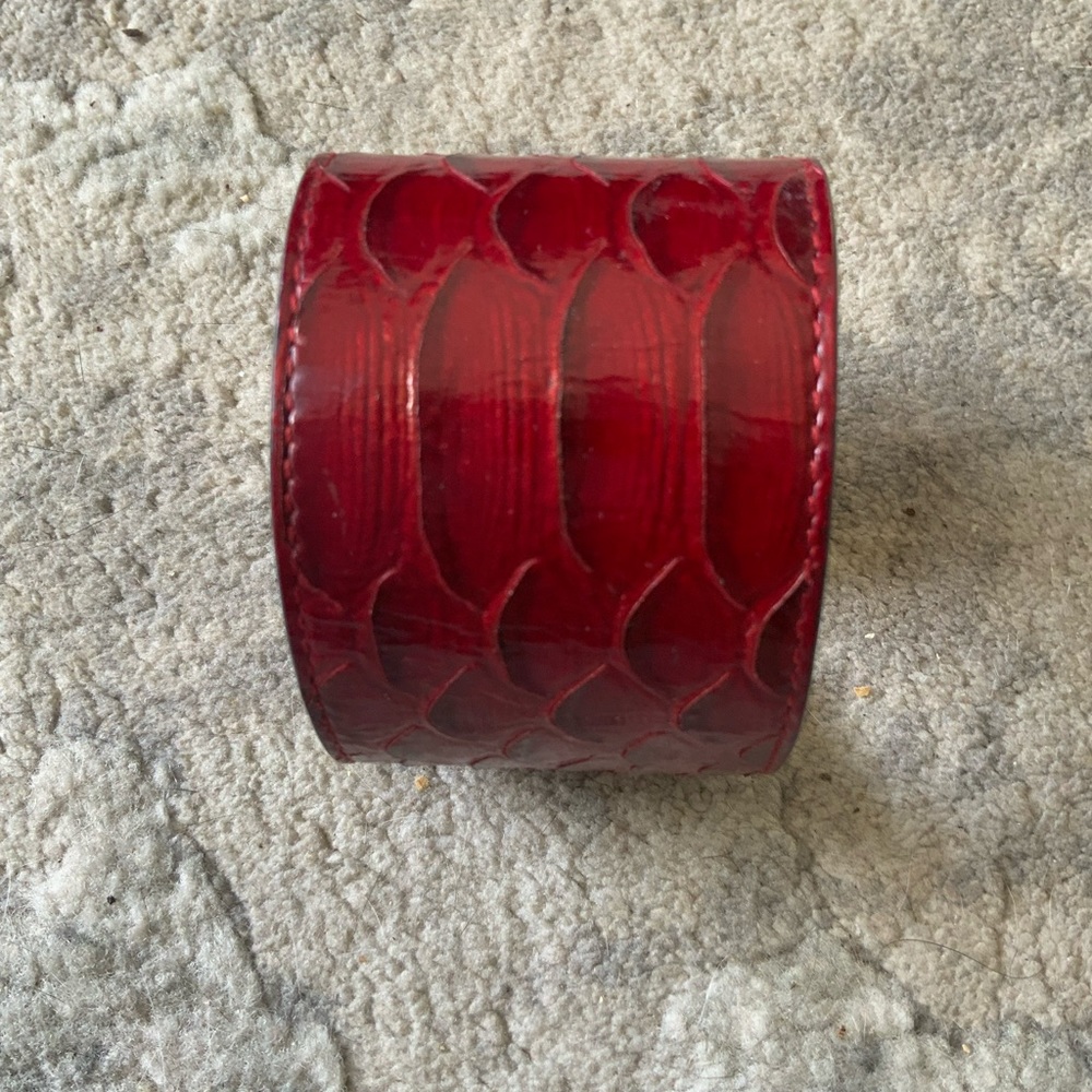 Sergio Rossi, Authentic Red Python Cuff. - image 5